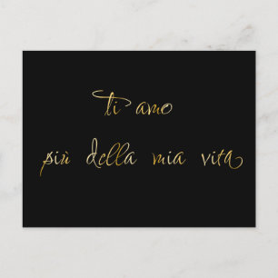 Kalligraphie - Italienische Liebe Postkarte