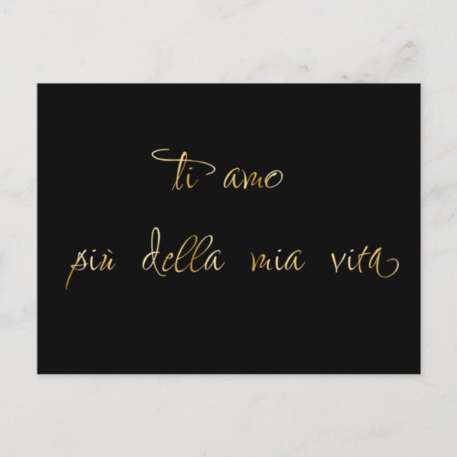 Kalligraphie - Italienische Liebe Postkarte (Vorderseite)