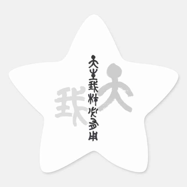 Kalligraphie -Jeder hat sein eigenes Talent 天生我材必用 Stern-Aufkleber (Vorderseite)