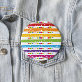 Kalligraphie Liebe ist Liebe-Regenbogenstolz Button