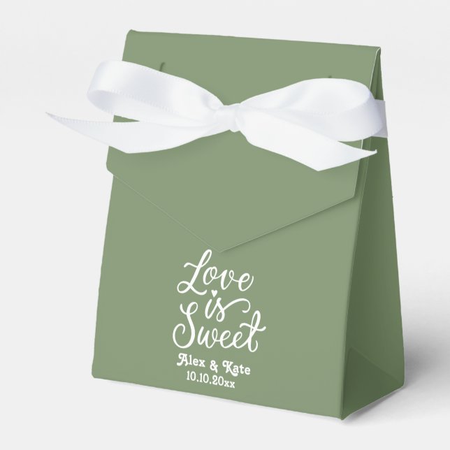 Kalligraphie-Liebe ist süß in Fern-Farbe Geschenkschachtel (Vorderseite)