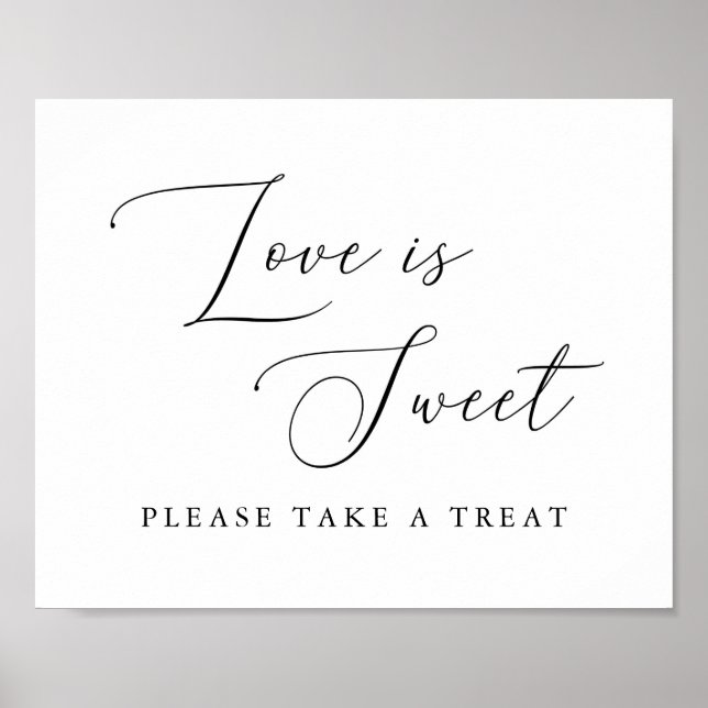 Kalligraphie Liebe ist süß nehmen eine Leckerei Ze Poster (Vorne)