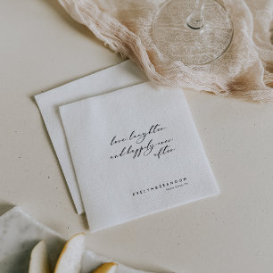 Kalligraphie Liebe Lachen und glücklich immer nach Serviette