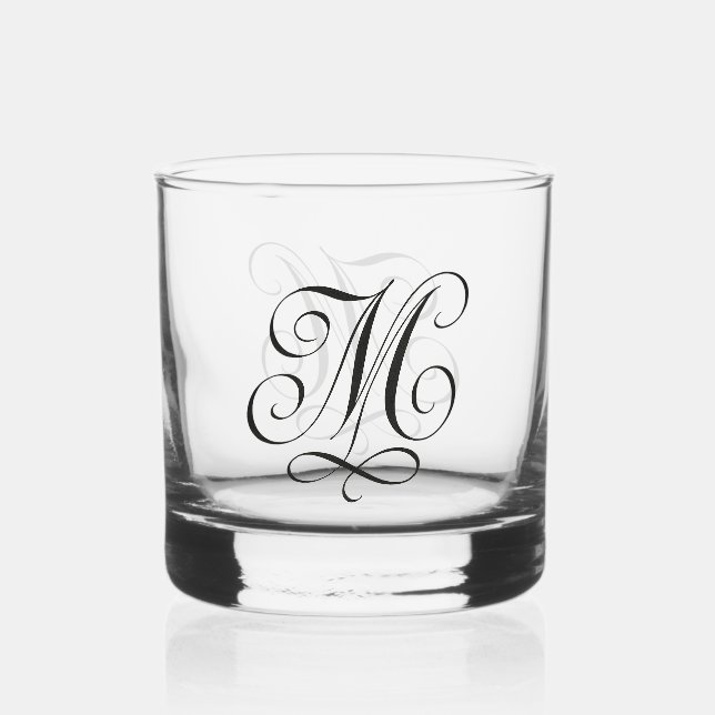 Kalligraphie "M" Etched Glassware Whiskyglas (Rückseite)