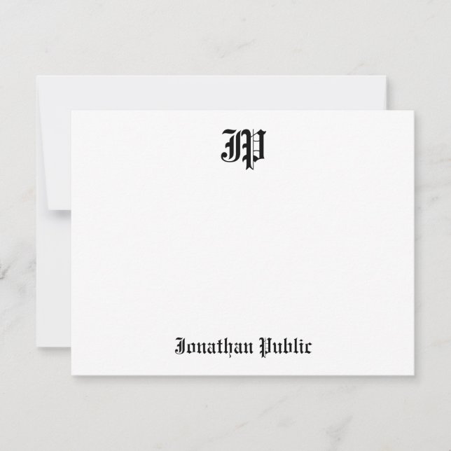 Kalligraphie Monogram Classic Nostalgisch Altes En Mitteilungskarte (Vorderseite)