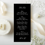 Kalligraphie Monogram Schwarz-Weiß-Feierliche Hoch Menükarte<br><div class="desc">Dieses formelle, elegante und traditionelle Hochzeitsmenü verwendet Kalligraphie und ein Monogramm in schwarzem Text auf weißem Papier. Dieses saubere und einfache Design mit der Verwendung dieses kalligraphischen Skripttyps verleiht ihm ein würdevolles und würdevolles Aussehen. Ideal für jede Hochzeit, aber wäre phantastisch für eine Schwarze Krawatte Hochzeit. Dieses Hochzeitsmenü wird immer...</div>