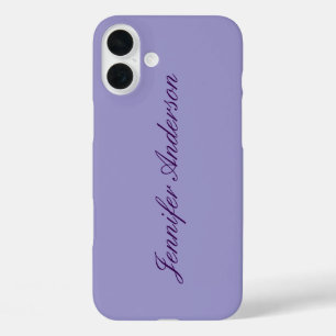 Kalligraphie Pastel Pale Lila Personalisiert iPhone 16 Plus Hülle