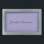 Kalligraphie Pastel Pale Lila Personalisiert Rechteckige Gürtelschnalle<br><div class="desc">Suchen Sie eine schöne Kalligrafie mit einer ästhetischen Handschrift? Dieses einfache,  auffällige Design ist für Sie.</div>