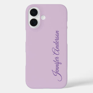 Kalligraphie Pastel Thistle Pink Personalisierter iPhone 16 Hülle