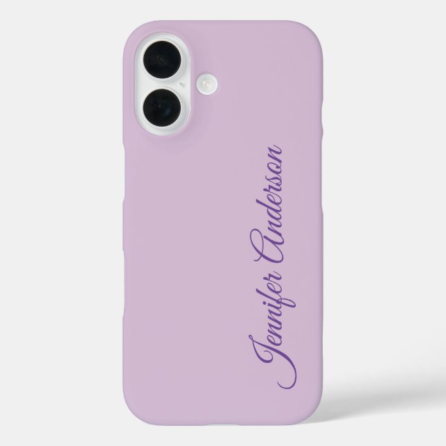 Kalligraphie Pastel Thistle Pink Personalisierter  iPhone 16 Hülle (Rückseite)