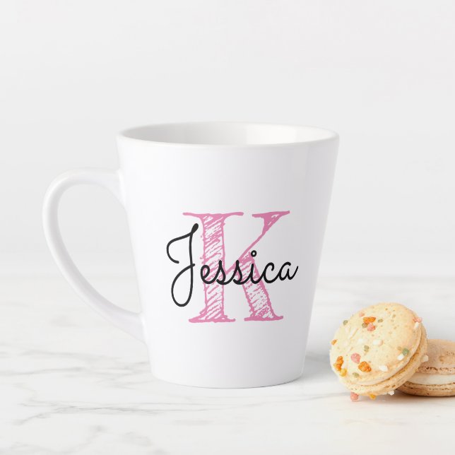 Kalligraphie Pink und Schwarz Milchtasse (Beispiel)