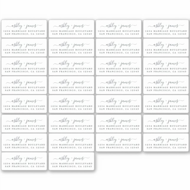 Kalligraphie-Rücksendeadressen-Aufkleber 2 x 0,8 Z Aufkleber (Vorderseite)