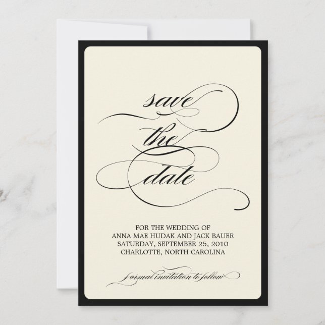 {Kalligraphie} Save the Date (Vorderseite)