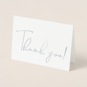 Kalligraphie Script Vielen Dank Hinweis Silver Foi Folienkarte