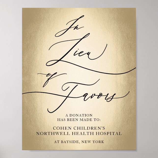 Kalligraphie-Skript anstelle von Lieblingen-Hochze Poster (Vorne)