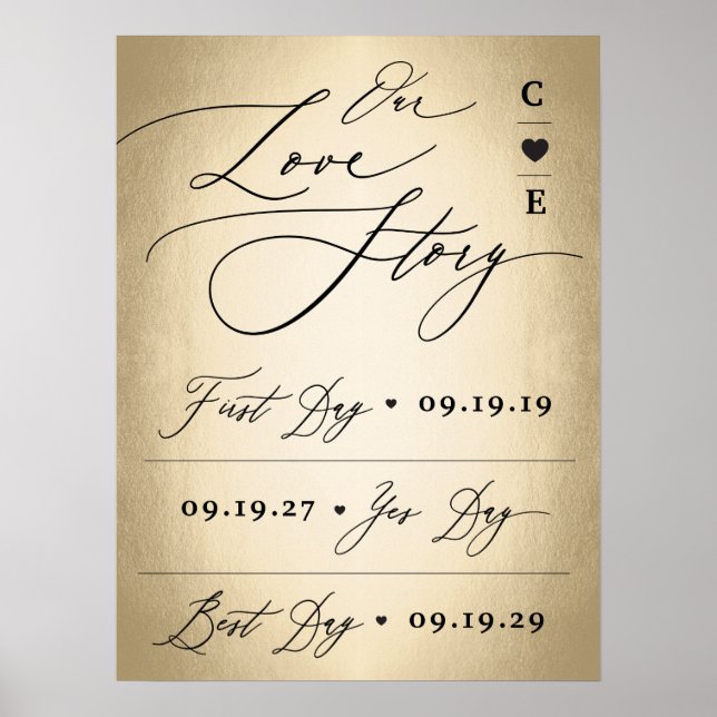 Kalligraphie-Skript auf unserer Liebe-Geschichte-H Poster (Vorne)