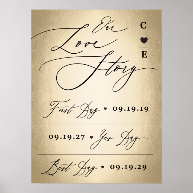 Kalligraphie-Skript auf unserer Liebe-Geschichte-H Poster (Vorne)