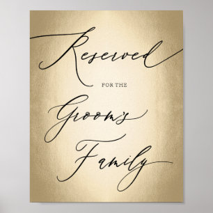 Kalligraphie-Skript für Groom Wedding-Zeichen rese Poster