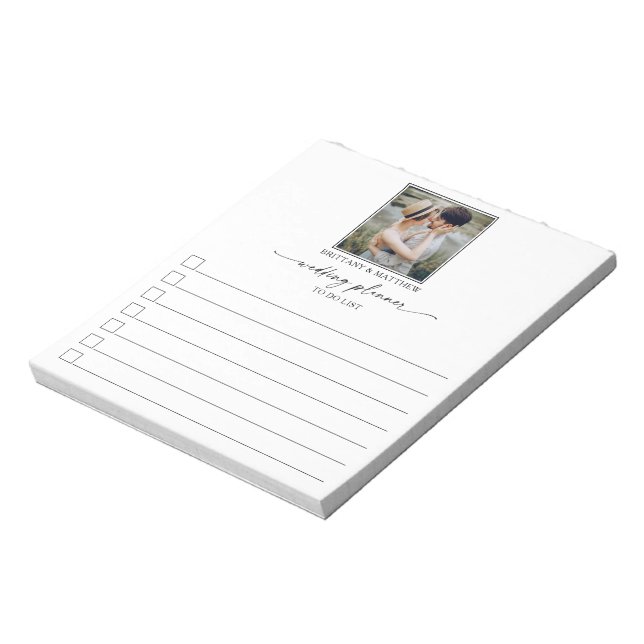 Kalligraphie Tinte Foto Hochzeitsplaner zu tun Lis Notizblock (Rotiert)