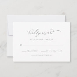 Kalligraphie und Minimalistisch | Graue Hochzeit RSVP Karte