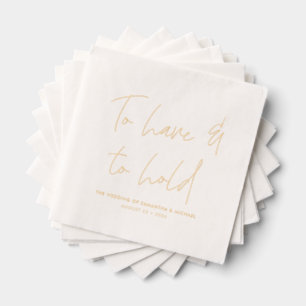 Kalligraphie von Hochzeiten zu haben und zu halten Servietten Mit Folie