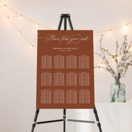 Kalligraphie zeitlose Terracotta-Boho Sitzkarte