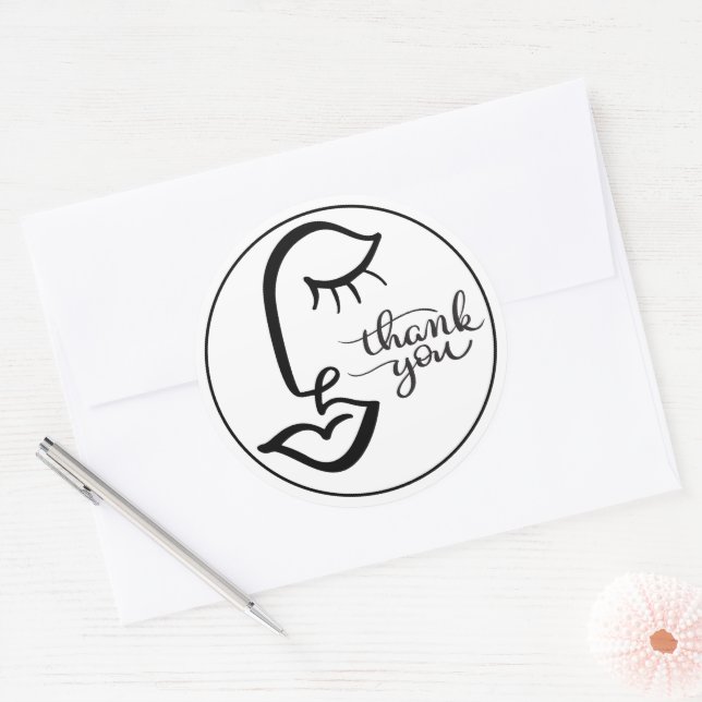 Kalligraphiegesicht Danke Sticker (Umschlag)