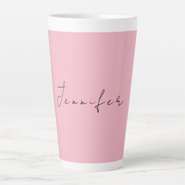 Kalligraphiename beruflich schlicht-rosa-feminin milchtasse (Vorderseite)