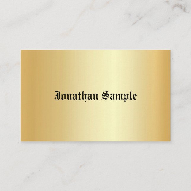 Kalligraphierte Imitate Goldvorlage Vintager alter Visitenkarte (Vorderseite)