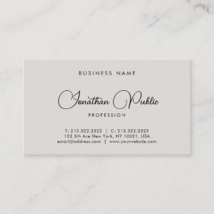Kalligraphierte Namensvorlage Elegant Beruflich Visitenkarte