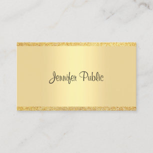 Kalligraphierte Script Gold Glitzer Moderne Vorlag Visitenkarte