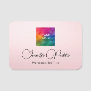Kalligraphierte Skriptvorlage Elegante Rose Gold Namensschild