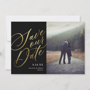 Kalligraphieschrift Schwarzes Gold FOTO Save The Date