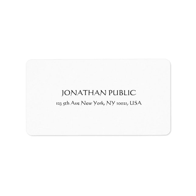 Kalligraphisch typisierte Minimalistische Vorlage  Adressaufkleber (Vorne)