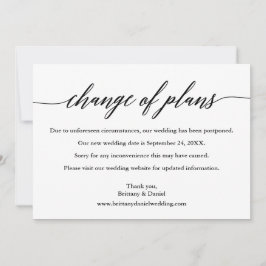 Kalligraphische Änderung von Plänen Neue Hochzeitd Save The Date