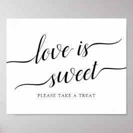 Kalligraphische Hochzeit "Liebe ist süß" Zeichen Poster