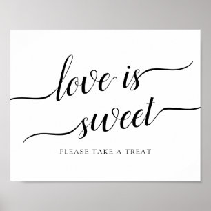 Kalligraphische Hochzeit "Liebe ist süß" Zeichen Poster