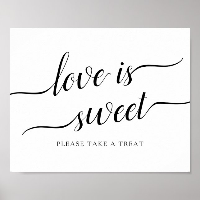 Kalligraphische Hochzeit "Liebe ist süß" Zeichen Poster (Vorne)