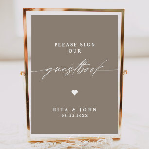 Kalligraphische Hochzeiten Bitte unterschreiben Si Poster