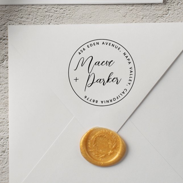 Kalligraphische Hochzeiten und Rücksendeadresse Permastempel (Rubber Stamp Mock-up)