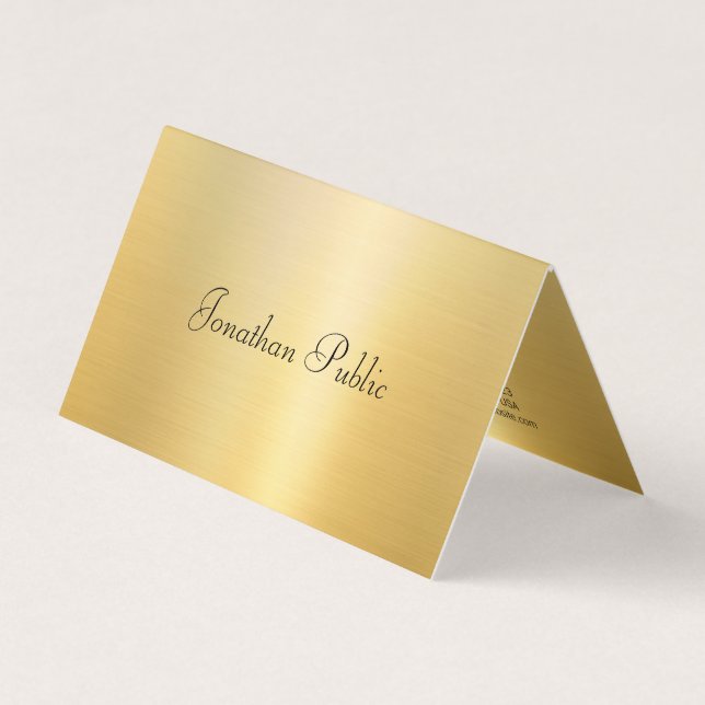 Kalligraphische Imitat Gold Moderne Berufliche Tre Visitenkarten (Vorderseite)