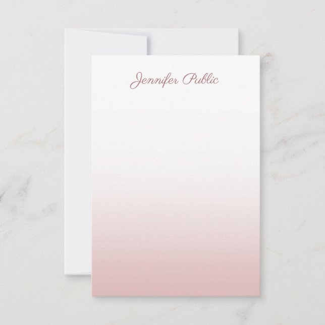 Kalligraphische Name Rose Gold Moderne Vorlage (Vorderseite)