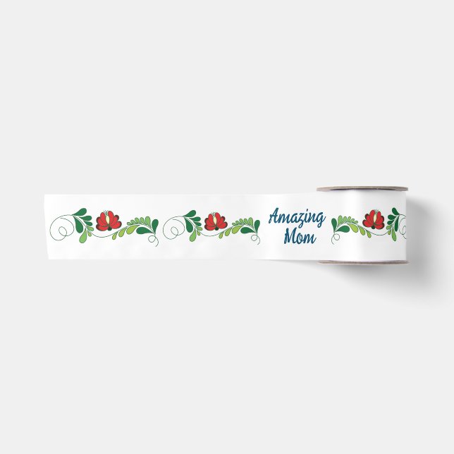 Kalligraphische Skripte Phantastische Mama Muttert Satinband (Vorderseite)