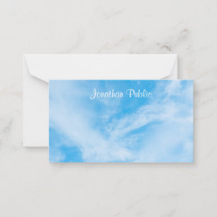 Kalligraphischer Skriptname Blue Sky White Clouds Mitteilungskarte