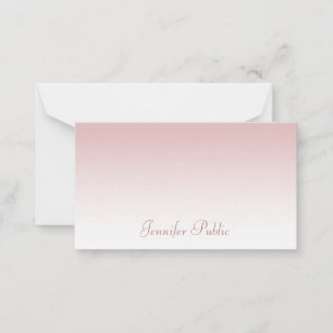 Kalligraphischer Skriptname Moderne Rose Gold Tren Mitteilungskarte