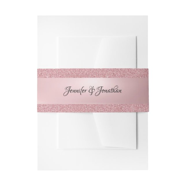 Kalligraphischer Skripttext Elegante Rose Gold Mod Einladungsbanderole (Vorderseite Beispiel)