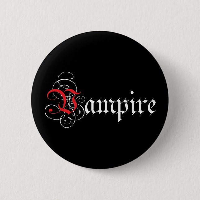 Kalligraphischer Vampir Button (Vorderseite)