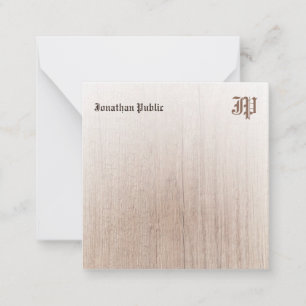 Kalligraphisches Monogramm-Holzaussehen Personalis Mitteilungskarte