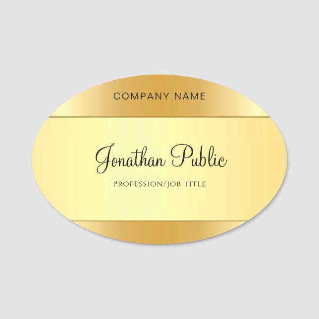 Kalligraphisches Skript Moderner Template Glamour  Namensschild (Vorderseite)