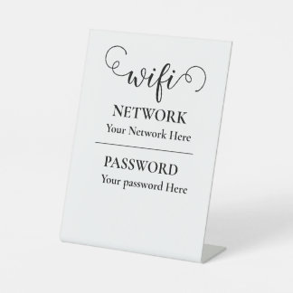 kalligraphisches WiFi-Kennwort Sockelschild